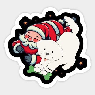 Santa Claus with Dog Sticker